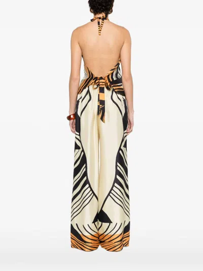 Raquel Diniz Halterneck Open Back Top Asymmetric Hem In Multi