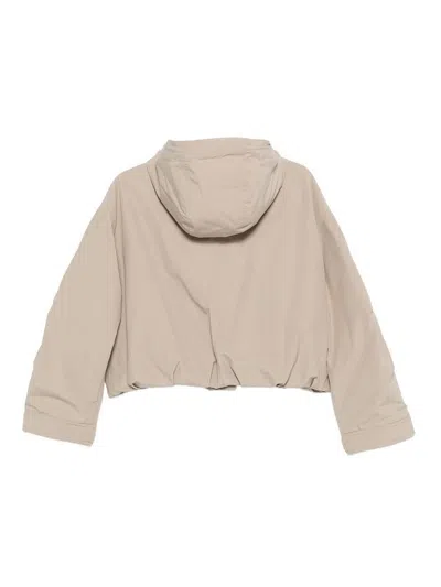 Moncler Eucalyptus Hooded Short Down Jacket, Women, Beige, Size: 2 In Neutral