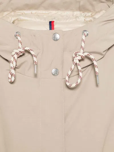 Moncler Eucalyptus Hooded Short Down Jacket, Women, Beige, Size: 2 In Neutral