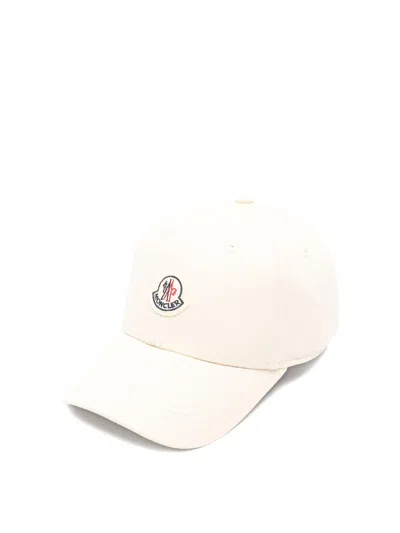 Moncler Structured Cotton Baseball Cap With Adjustable Fit In White