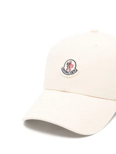 Moncler Structured Cotton Baseball Cap With Adjustable Fit In White