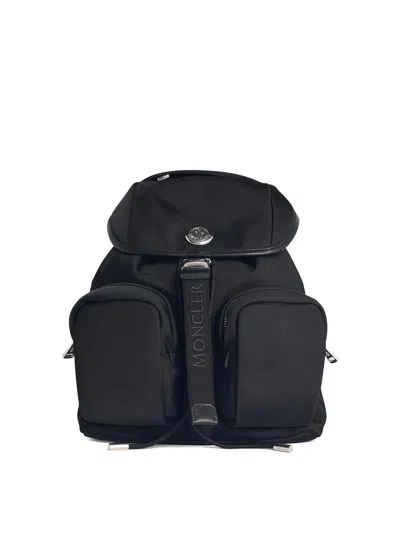 Moncler Functional Polyester Backpack With Multiple Pockets In Black