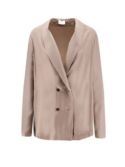 Alysi Double-breasted Shawl-lapel Blazer In Pink