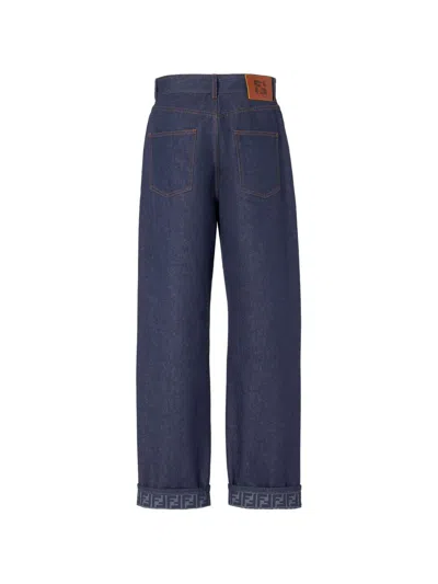 Fendi Long Jeans In Blue
