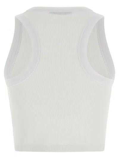 Givenchy White Sleeveless Top With Logo Lettering On The Front In Cotton Stretch Woman In White