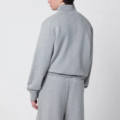 Entire Studios Port Buttoned-collar Cotton Pullover In Gray