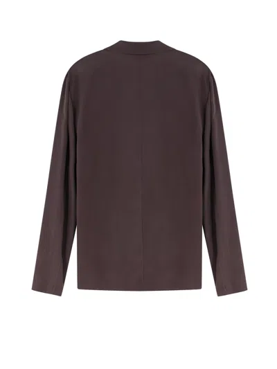 Alysi Single-button Lapel Blazer In Brown