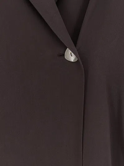 Alysi Single-button Lapel Blazer In Brown