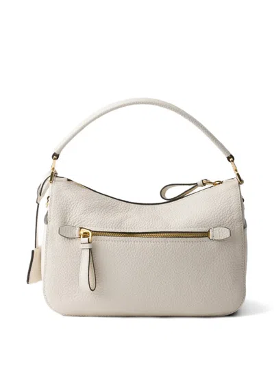 Prada Small Leather Bag In Neutral
