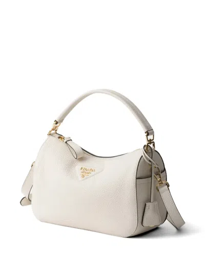 Prada Small Leather Bag In Neutral