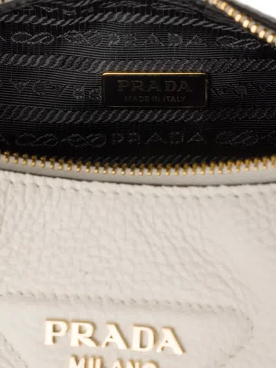 Prada Small Leather Bag In Neutral