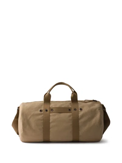 Prada Canvas Duffel Bag In Nude