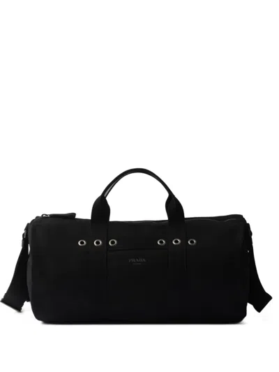 Prada Weekender Aus Canvas In Black