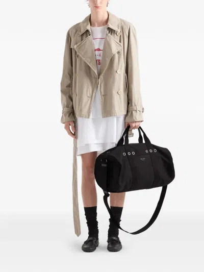 Prada Weekender Aus Canvas In Black