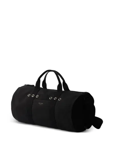 Prada Weekender Aus Canvas In Black