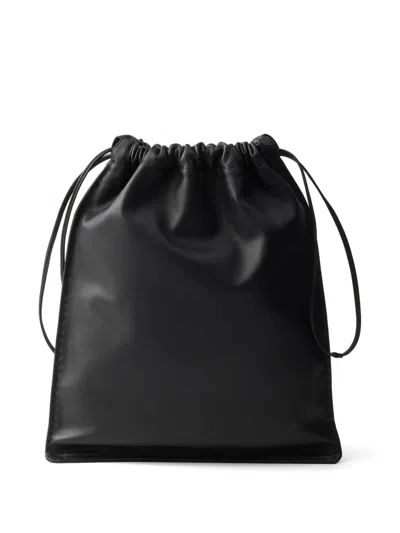 Prada Wish Re-nylon Drawstring Pouch In Black