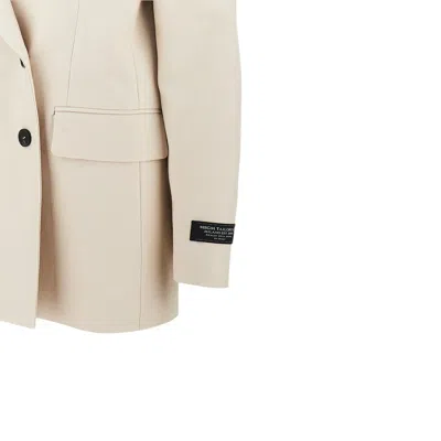 Msgm Versized Canvas Double-breasted Jacket In Neutral