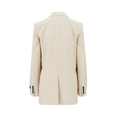 Msgm Versized Canvas Double-breasted Jacket In Neutral