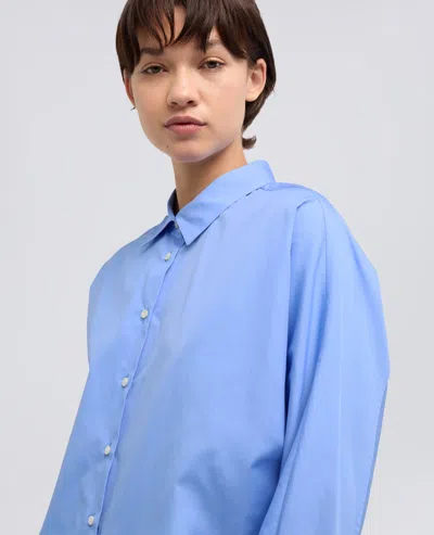 Aspesi Buttoned Poplin Shirt In Blue