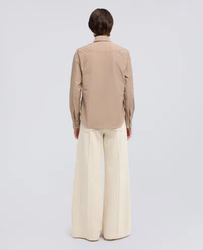 Aspesi Unlined Shirt Jacket In Technical Polyester In Brown