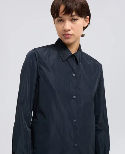 Aspesi Unlined Shirt Jacket In Technical Polyester In Blue