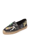 Marc Jacobs Sienna Embellished Appliquéd Canvas Espadrilles In Black Multi