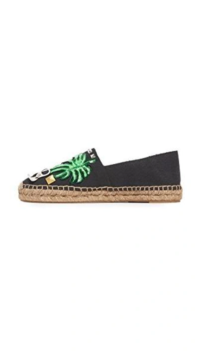 Marc Jacobs Sienna Embellished Appliquéd Canvas Espadrilles In Black Multi