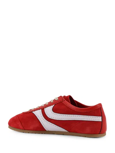 Dries Van Noten 70s Marathon Spirit Suede Low-top Sneakers In Red