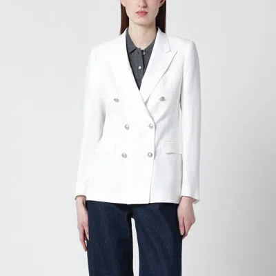 Tagliatore Tailored Jacket Notched Lapels Structured Shoulders In White