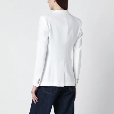 Tagliatore Tailored Jacket Notched Lapels Structured Shoulders In White
