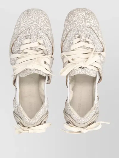 Acne Studios Ballerina Lace-up Sneaker With Premium Leather Uppers In Neutral