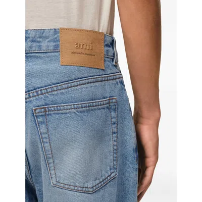 Ami Alexandre Mattiussi Large Fit Bermuda Shorts 14 Bleu Used In Blue