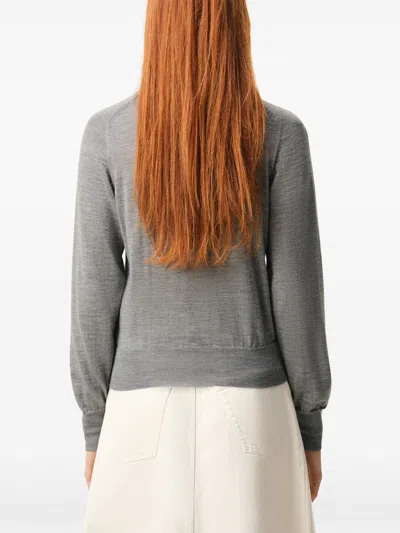 Ami Alexandre Mattiussi Grey Wool Crewneck Ami De Coeur Cardigan Grey In Gray