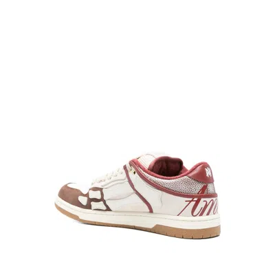 Amiri Brown Xl Skel Top Low Cow Leather Sneakers In Multi