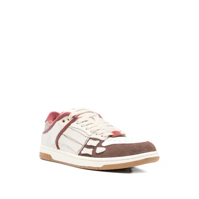 Amiri Brown Xl Skel Top Low Cow Leather Sneakers In Multi