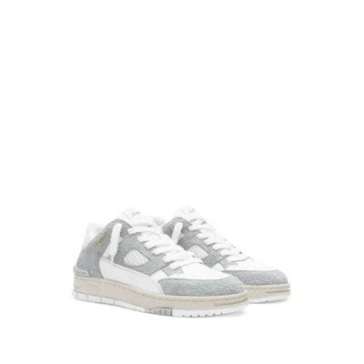 Axel Arigato Low Top Sneakers Perforated Detailing Textured Panels Rubber Sole In Silver