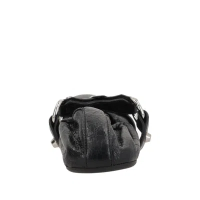 Balenciaga Black Le City Ballet Flats In Animal Print