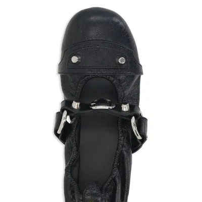 Balenciaga Black Le City Ballet Flats In Animal Print