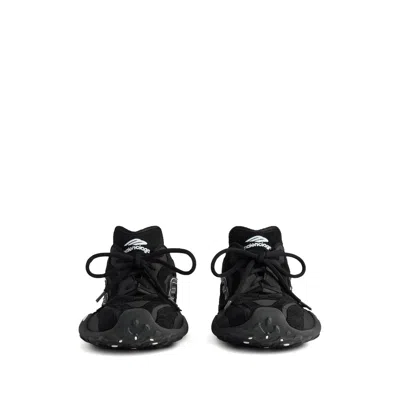Balenciaga Black Canvas And Corduroy Monday Ultra Sneakers In Black