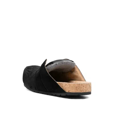 Balenciaga Dumbo Sabot In Distressed Suede Calfskin Men In Black