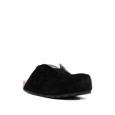 Balenciaga Dumbo Sabot In Distressed Suede Calfskin Men In Black