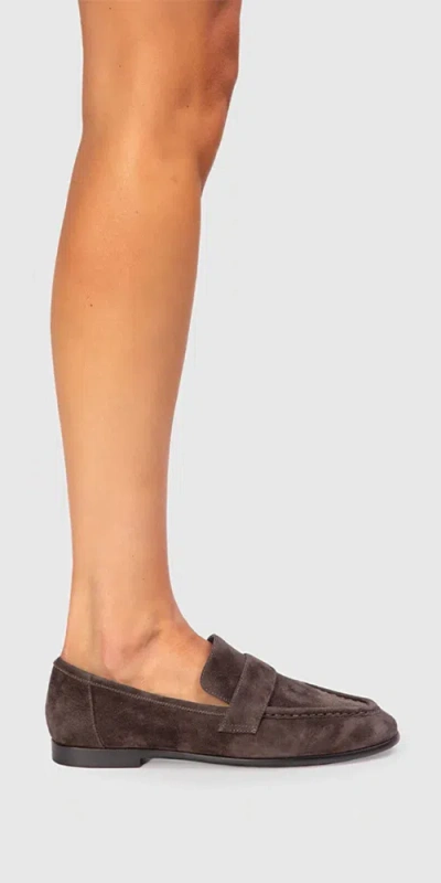 Black Suede Studio Arrow Suede Loafer Hot Fudge In Brown