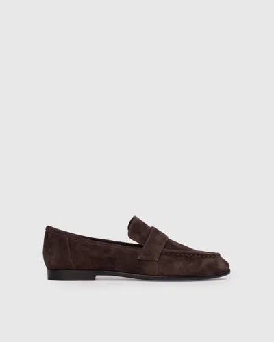 Black Suede Studio Arrow Suede Loafer Hot Fudge In Brown