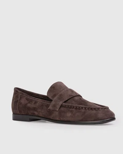 Black Suede Studio Arrow Suede Loafer Hot Fudge In Brown