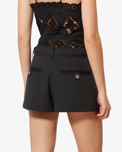Isabel Marant Barta Cotton Straight-leg Shorts In Black
