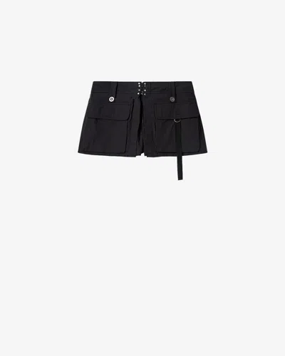Isabel Marant Barta Cotton Straight-leg Shorts In Black