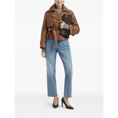 Brunello Cucinelli Logo Patch Mid-rise Straight-fit Jeans In Blue