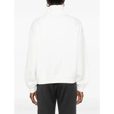 Brunello Cucinelli Cotton High Neck Sweater Drawstring Collar In White