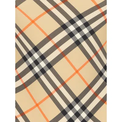 Burberry Scoop Neckline Sleeveless Checkered Beach Bodysuit In Brown