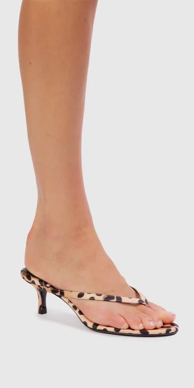 Black Suede Studio Tash Sandals 50mm Cheetah Printed Satin In Multi